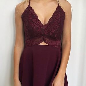 Burgundy lace dress